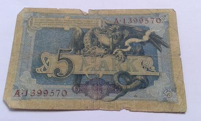 5 Mark 1904 5 Mark 1904 5 Mark 31.10.1904 Reichskassenschein akzeptabel