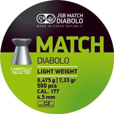 JSB Match Leicht 0,500 g, 4,49 mm Diabolo, 500 Stk., .177