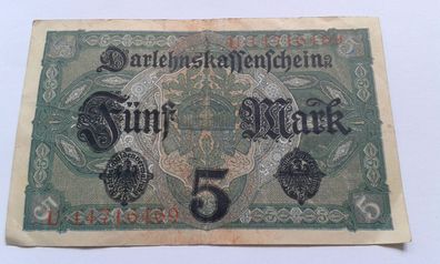 5 Mark 1917 5 Mark 01.08.1917 5 Mark Deutsches Reich Darlehnskassenschein
