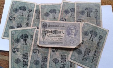 10 x 5 Mark 1917 10 x 5 Mark 01.08.1917 10 x 5 Mark Darlehnskassenschein