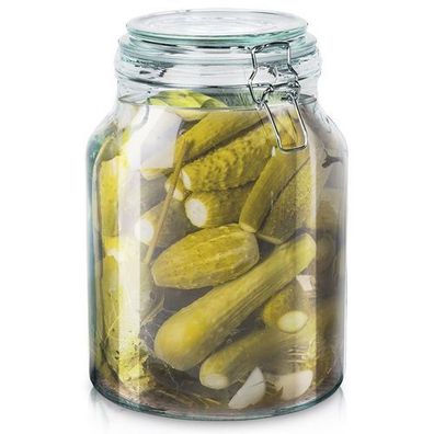 Patentiertes Glasgefäß mit Clip IRMA 3,4 l