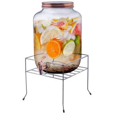 Glas mit Zapfhahn und Ständer für Limonadengetränke, 8,8 l