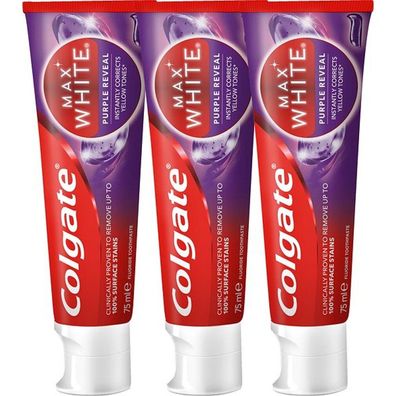 Zahnpasta Max Weiß Lila Trio 3 x 75 ml