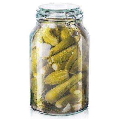 Patentiertes Glasgefäß mit Clip, 4,2 l