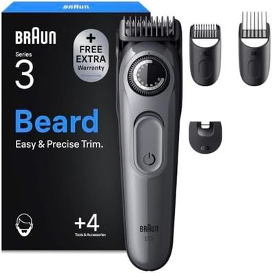 Braun BT3525 Series 3 Wireless Beard Trimmer for Men, Grey