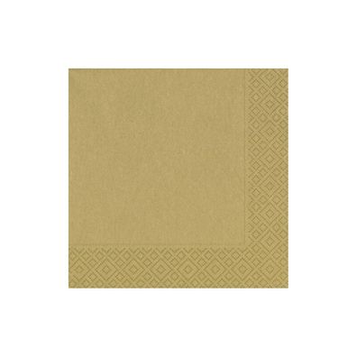 DUNI 105804/ Duni Weihnachts Lunchservietten - 33 x 33 cm, uni gold 20St