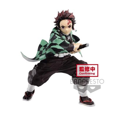 BANDAI Tanjiro Kamado mit Nichirin-Schwert | Demon Slayer Sammelfigur | 18 cm