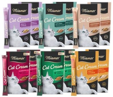 MIAMOR Katzencreme, 6 Sorten, 68 × 15 g