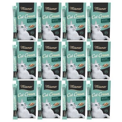 MIAMOR CAT Cremige Katzenleckerei Creme-Pasta mit Geflügel 72 x 15 g