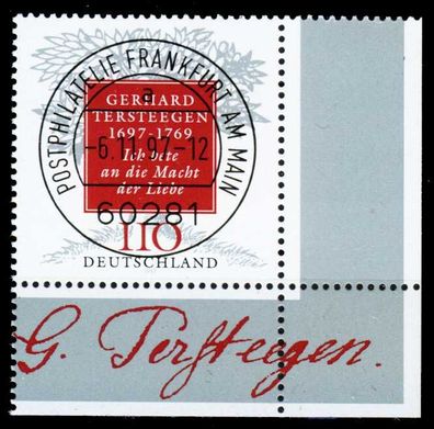 BRD 1997 Nr 1961 zentrisch gestempelt ECKE-URE X2CBDDE