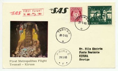 Flugpost ALLE WELT Nr SAS Norwegen SK440 BRIEF M X74303A