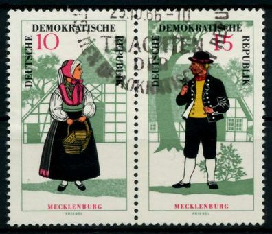 DDR Zusammendruck Nr WZd166 gestempelt WAAGR PAAR X8D4DAE