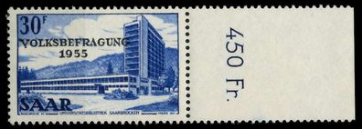 Saarland 1955 Nr 364 postfrisch ORA X79DDD2