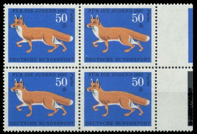 BRD 1967 Nr 532 postfrisch Viererblock SRA X7F0926