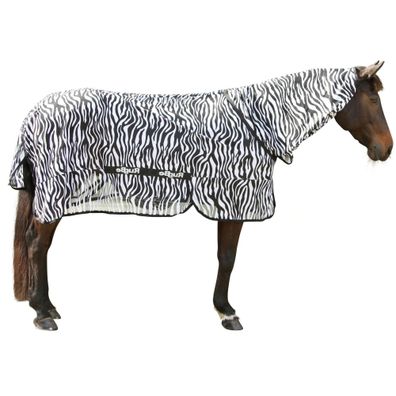 Kerbl RugBe Zebra Fliegendecke Ekzemerdecke Pferdedecke mit Halsteil 155 cm