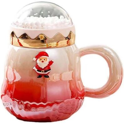 YDoLimmer Weihnachtstasse Rot mit Deckel 450ml
