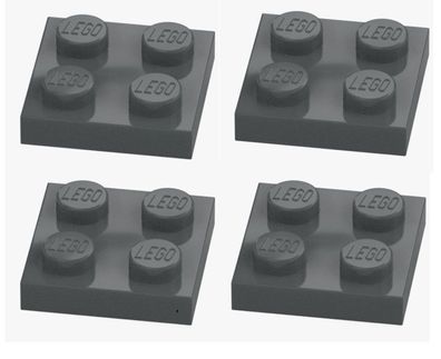 LEGO 4x Platte 2x2 Dunkelgrau Dark Stone Grey 3022 4211094 Plate NEU Bauplatte