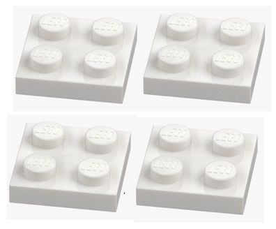 LEGO 4x Platte 2x2 Weiß White 3022 302201 Plate Baustein Ersatzteil Neu