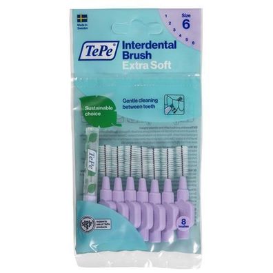 TePe 8er Set Ultra-Weiche Interdentalbürsten 1,1mm - Lila Lavendel