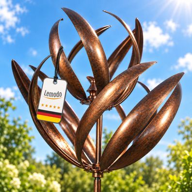 Windspiel Windblüte mit 2 gegenläufigen Rotoren in Bronzeoptik