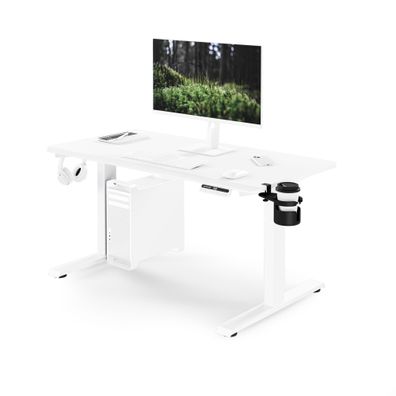 Ergonomischer, höhenverstellbarer Schreibtisch, weiß: 120 x 60 cm: ARIA