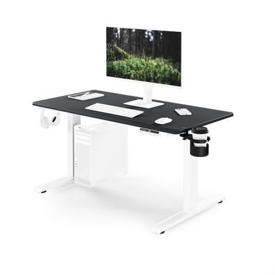 Ergonomischer, höhenverstellbarer Schreibtisch in Weiß und Anthrazit: 120×60 cm: ARIA