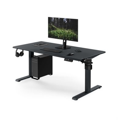 Ergonomischer, höhenverstellbarer Schreibtisch in Anthrazit: 140 x 70 cm: ARIA