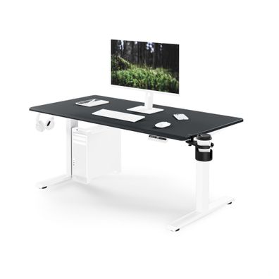 Ergonomischer, höhenverstellbarer Schreibtisch in Weiß und Anthrazit: 140x70 cm: ARIA