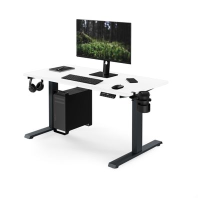 Ergonomischer, höhenverstellbarer Schreibtisch in Anthrazit und Weiß: 120x60 cm: ARIA