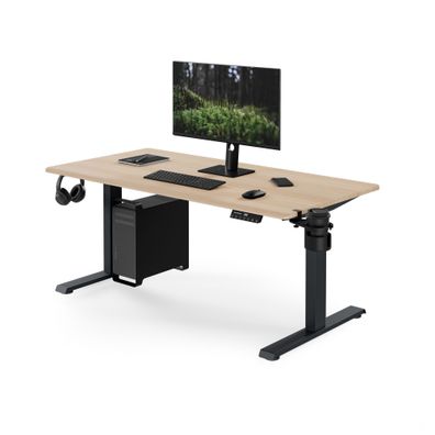 Ergonomischer, höhenverstellbarer Schreibtisch, anthrazit/Sonoma-Eiche: 140x70cm ARIA