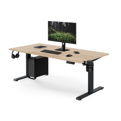Ergonomischer, höhenverstellbarer Schreibtisch, anthrazit/Sonoma-Eiche: 160x80cm ARIA