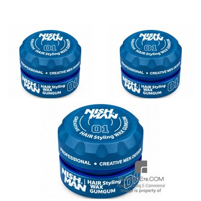 NishMan/Hair Styling Wax 01 "Gum Gum" 3x150ml/Haarstyling/Haarpflege