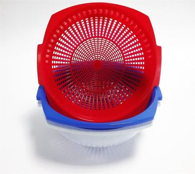 Salatsieb Abtropfsieb Sieb 24 cm rund Kunststoff ROT Griffe 1 Stück