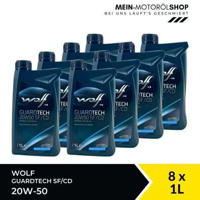Wolf GuardTech 20W-50 SF/CD 8x1 Liter