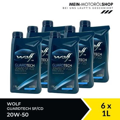 Wolf GuardTech 20W-50 SF/CD 6x1 Liter