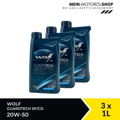 Wolf GuardTech 20W-50 SF/CD 3x1 Liter