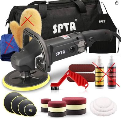 SPTA Poliermaschine Profi-Set 1200 W mit variabler Geschwindigkeit