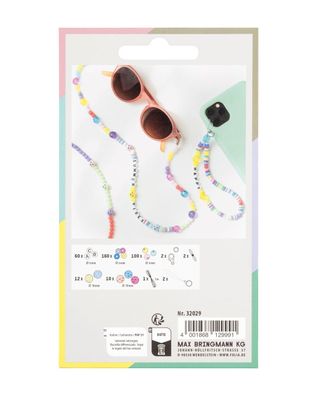 folia 32029 - Phone Charms Set Rainbow SMILE, Perlen Set mit Aufbewahrungsbox, 349-te