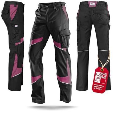 KÜBLER Workwear Damenhose Schwarz/Pink