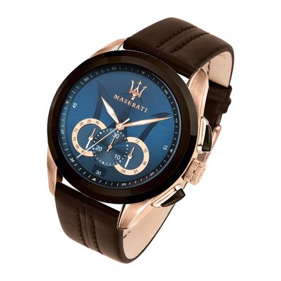 Maserati Leder Armband-Uhr Chronograph Traguardo Herren braun UMAR8871612024