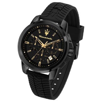 Maserati Edelstahl Uhr Chronograph Successo Herren schwarz UMAR8871621011