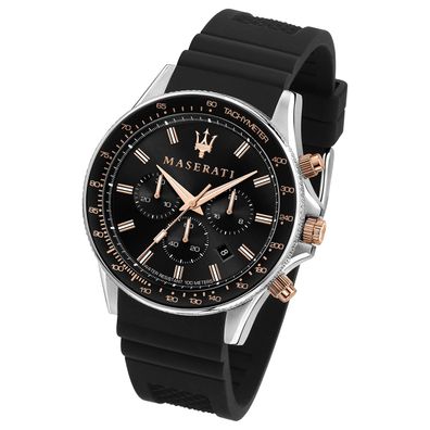 Maserati Silikon Armband-Uhr Chronograph SFIDA Herren schwarz UMAR8871640002
