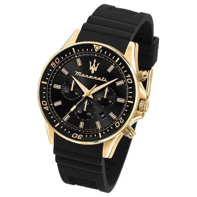 Maserati Silikon Armband-Uhr Chronograph SFIDA Herren schwarz UMAR8871640001