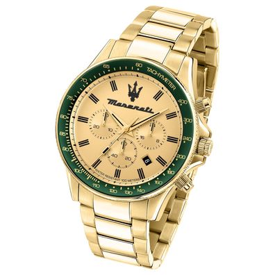 Maserati Edelstahl Armband-Uhr Chronograph SFIDA Herren gold UMAR8873640005