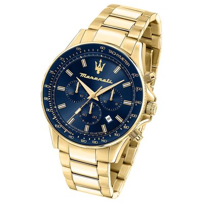 Maserati Edelstahl Armband-Uhr Chronograph SFIDA Herren gold UMAR8873640008
