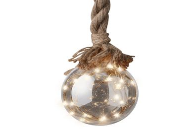 Micro LED Kugel Dauerbetrieb BO indoor D.14cm rauchig/klassich warm