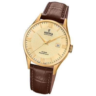 Festina Herrenuhr Swiss Made Armbanduhr Leder braun UF20010/5