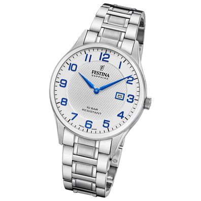 Festina Herrenuhr Swiss Made Armbanduhr Edelstahl silber UF20067/1