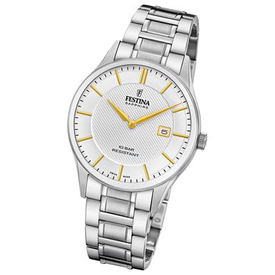 Festina Herrenuhr Swiss Made Armbanduhr Edelstahl silber UF20067/2