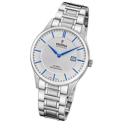 Festina Herrenuhr Swiss Made Armbanduhr Edelstahl silber UF20067/3